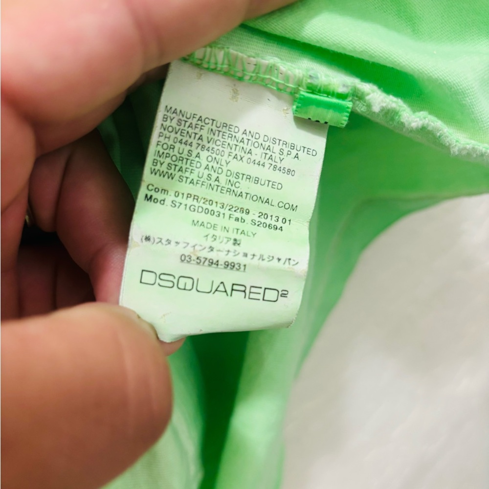 DSQUARED Light Green Electric Twins Tee - Picture 5 of 5